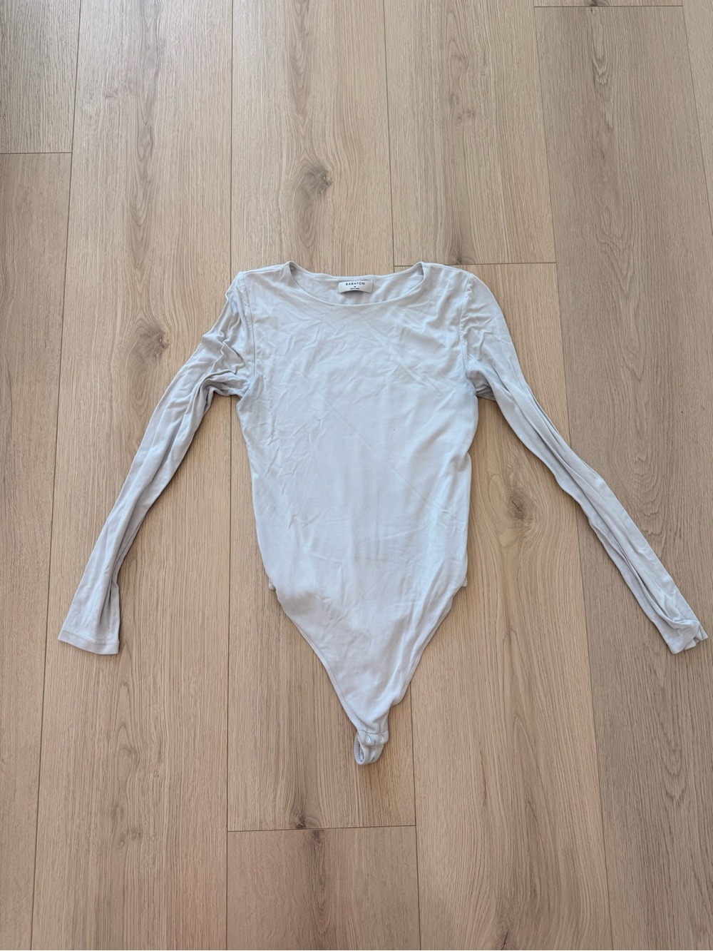 Babaton Long-Sleeve Light Ivory Bodysuit Womens